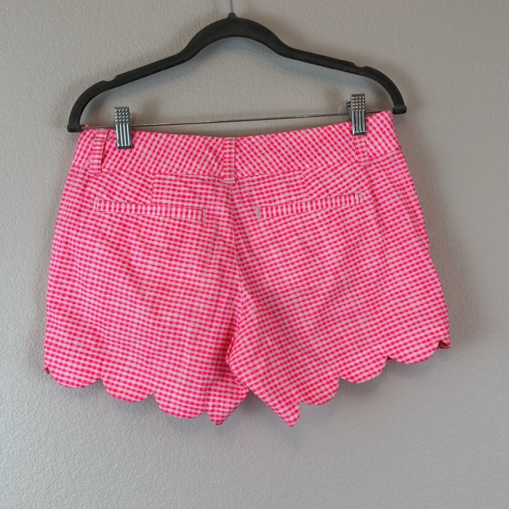 Lilly Pulitzer Pink 100% Cotton Buttercup Shorts with Scalloped Hem Size 2 - Picture 5 of 10